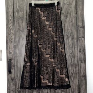 Black and Tan Lace maxi skirt